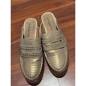 Fair condition "As Is" Kelsi Dagger Leather Wooden Bottom Clogs - Window UK 5.5